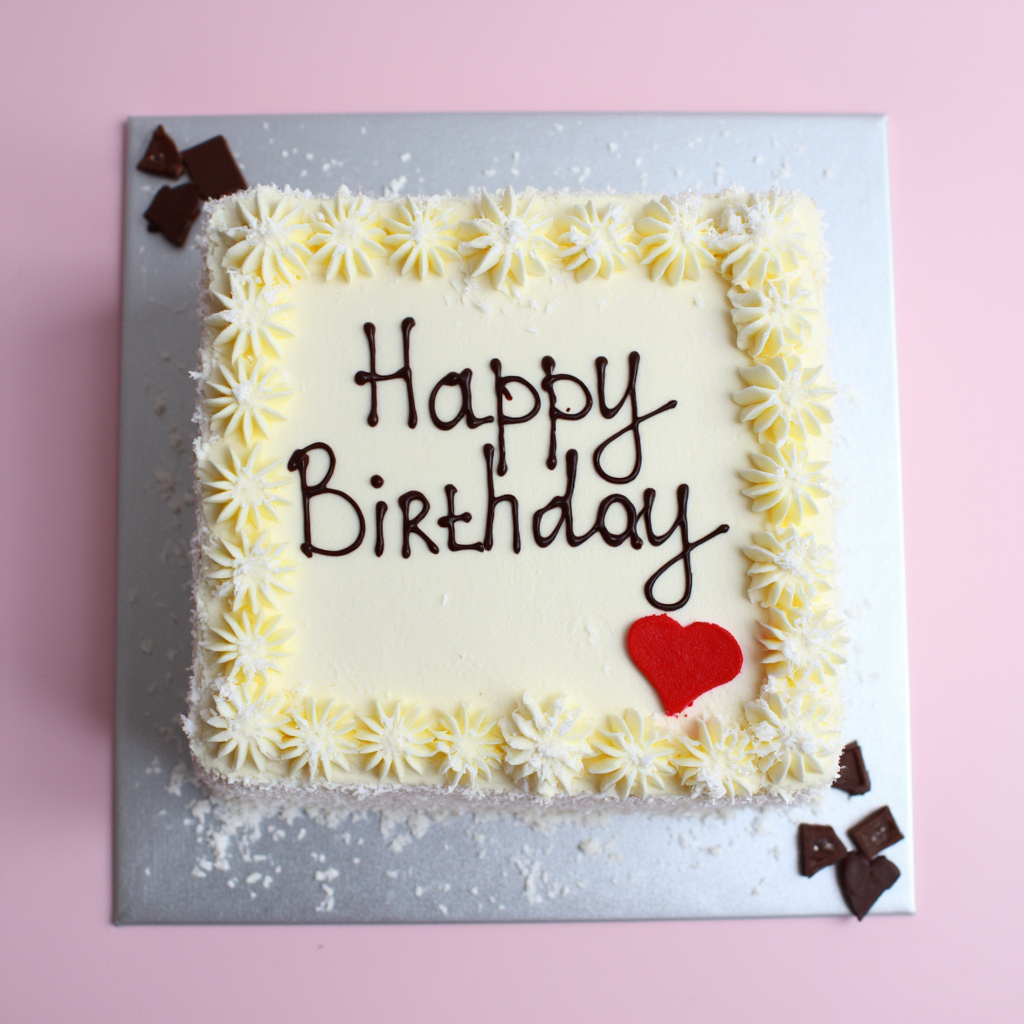 Best Fresh Decorated Handmade Birthday Cake with Special Message from The Happy Family Bakery