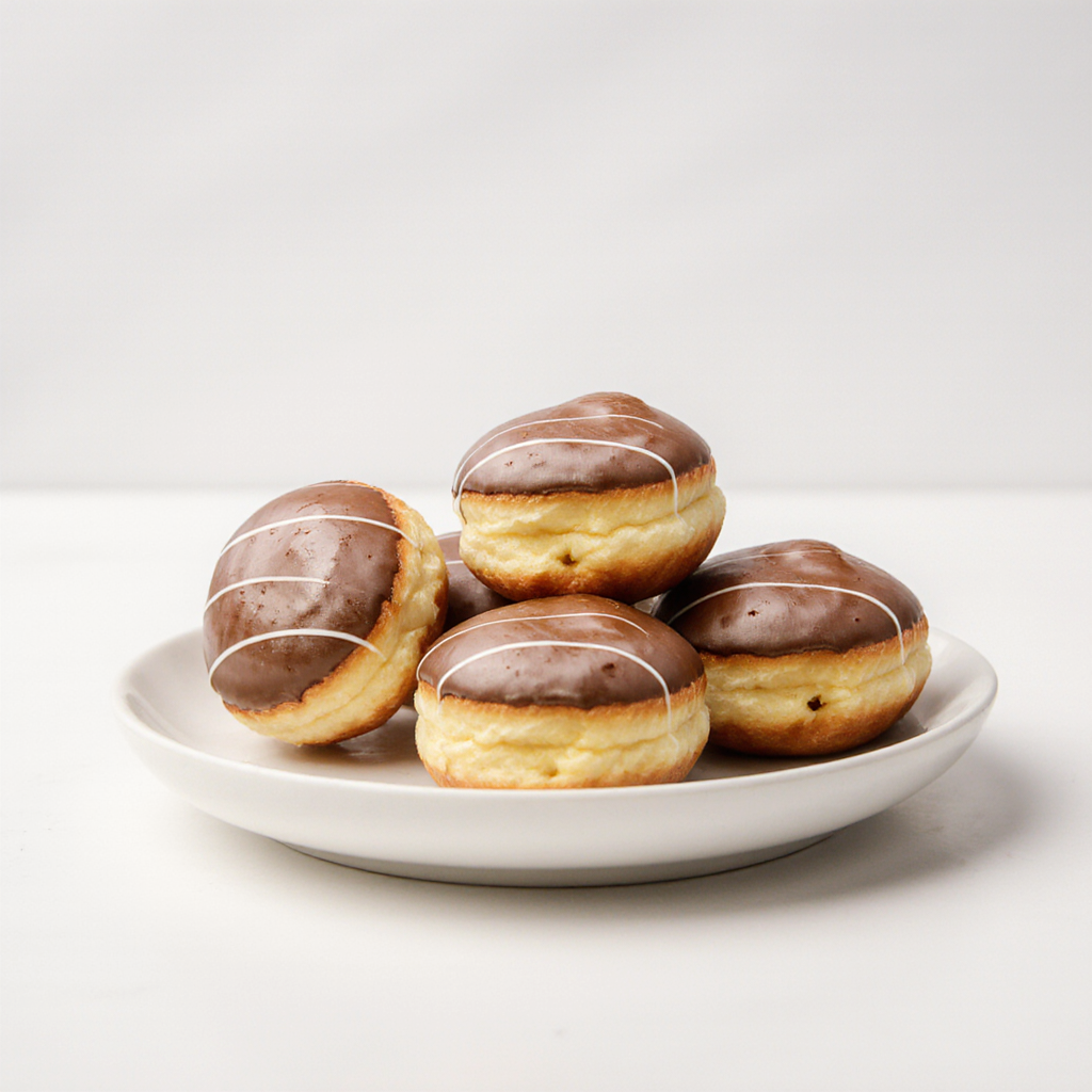 Fresh Donut from The Happy Family Bakery
with cream filling, covered in chocolate