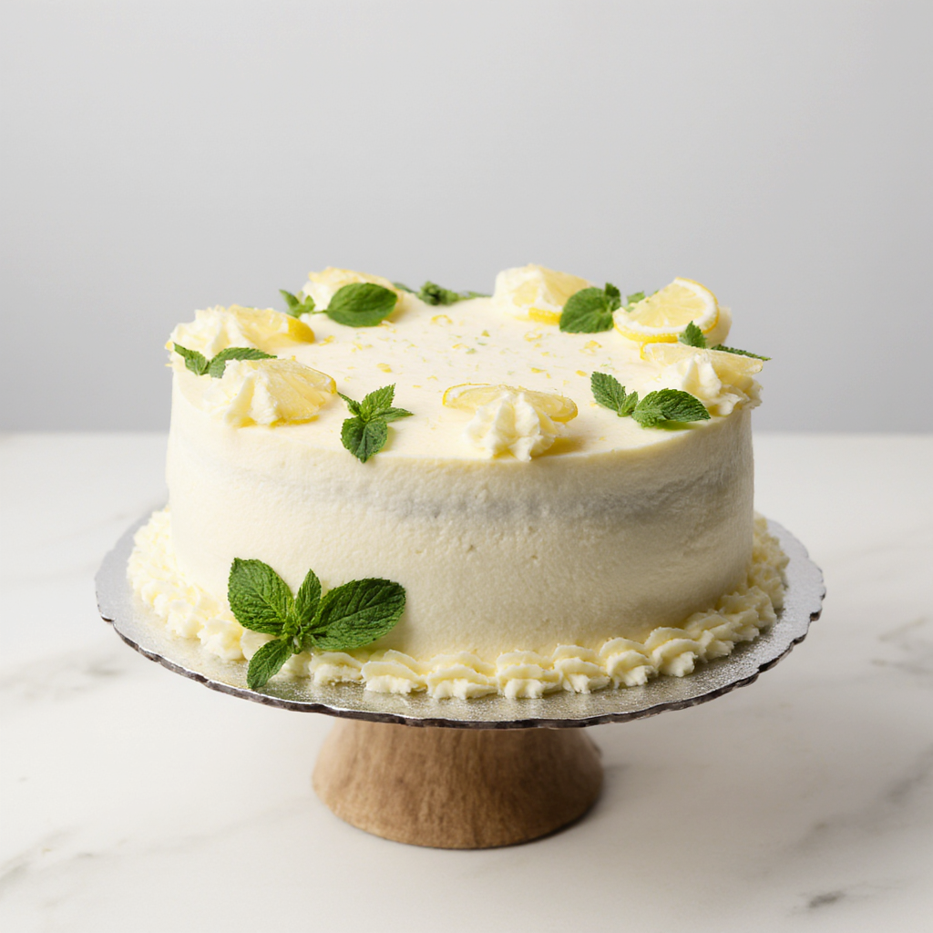 Lemon Birthday cake. Handmade cake from The Happy Family Bakery