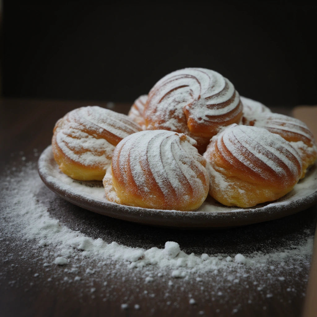 Profiteroles made to a homemade recipe in a bakery in Dublin, Ireland