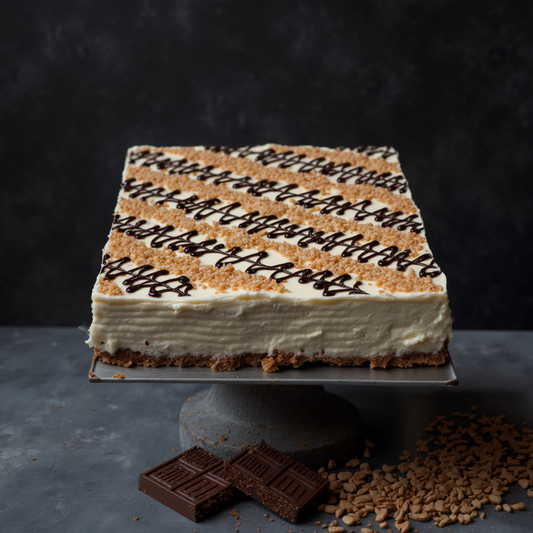 Snickers cake. Handmade cake with peanuts and caramel.