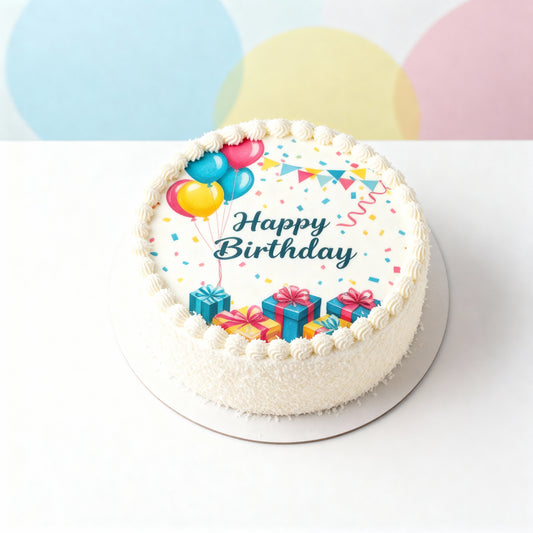 Birthday cake with print