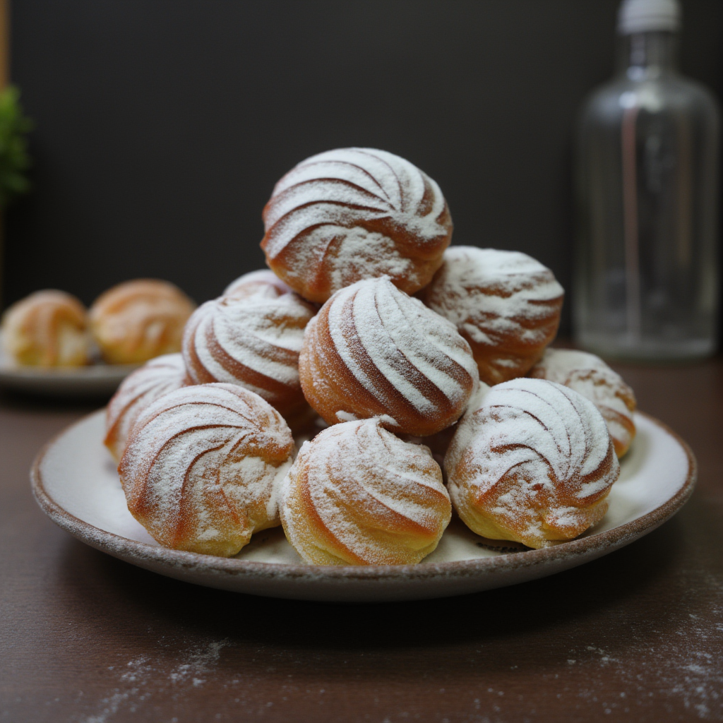 Profiteroles made to a homemade recipe in a bakery in Dublin, Ireland