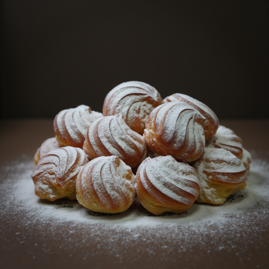 Profiteroles made to a homemade recipe in a bakery in Dublin, Ireland