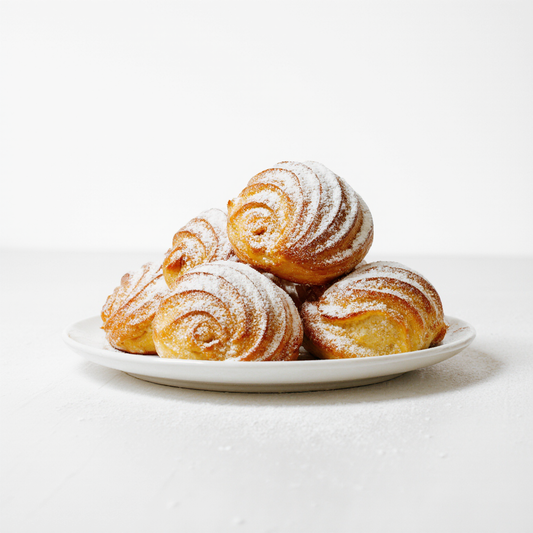 Fresh profiteroles with cream from The Happy Family Bakery