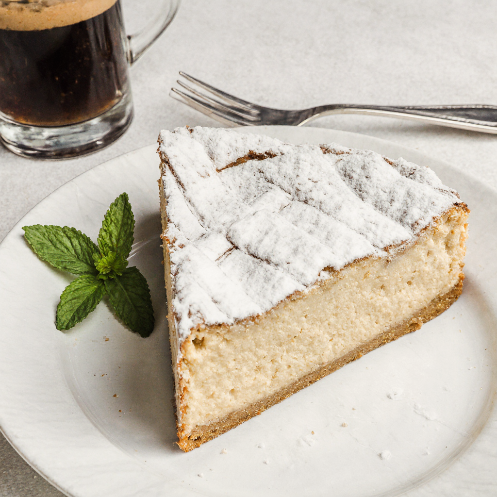 Freshly baked cheesecake "Krakow" from the Happy Family Bakery