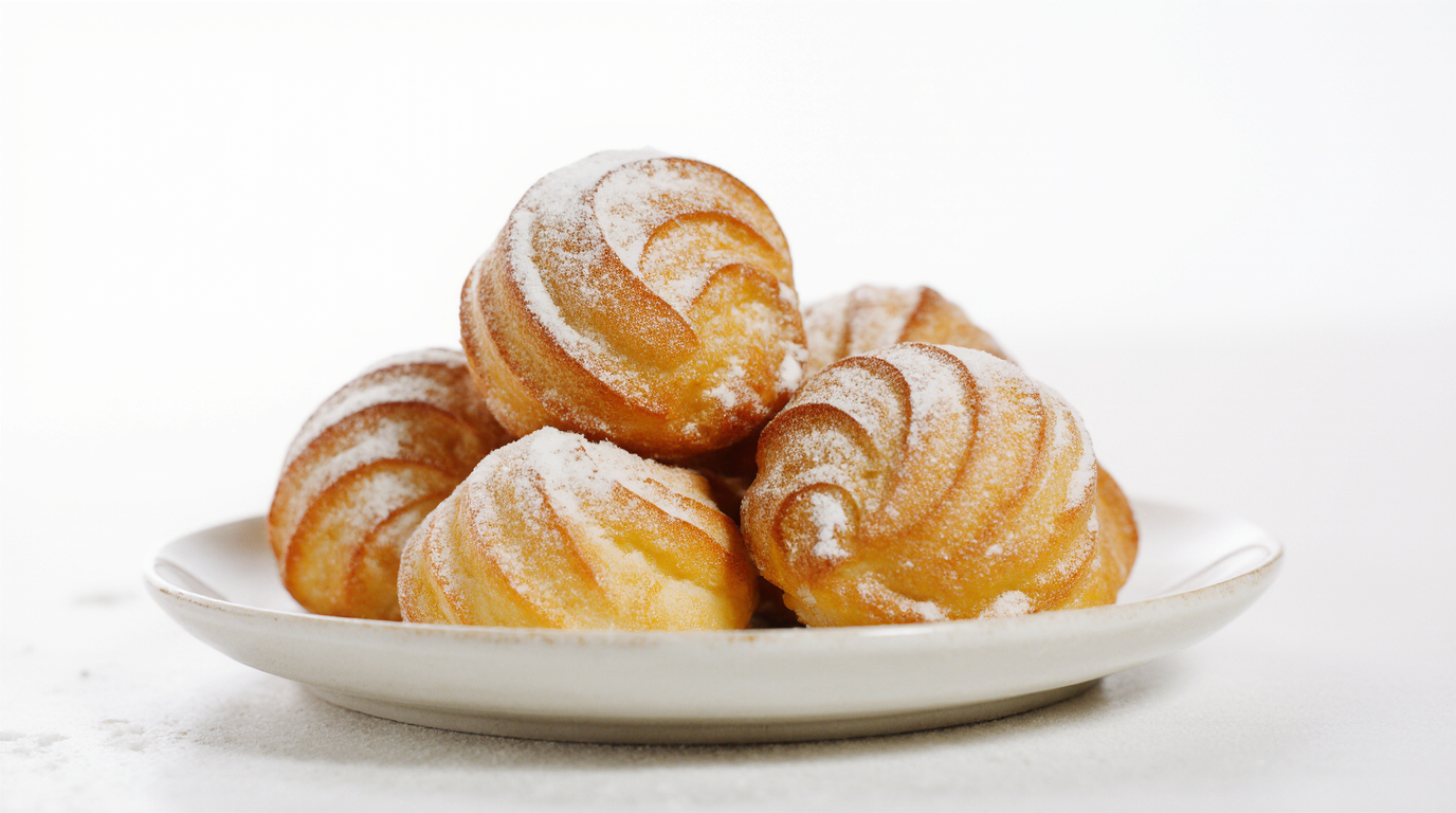 Profiteroles with cottage cheese from the Happy Family Bakery
